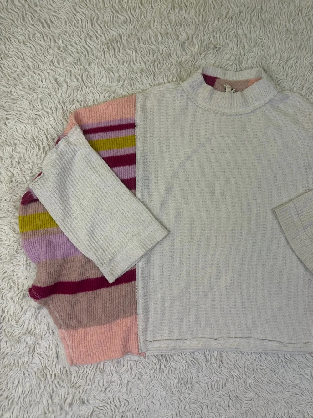 We The Free Free People Susie Swit Overused Batwing Sleeve Poncho Top